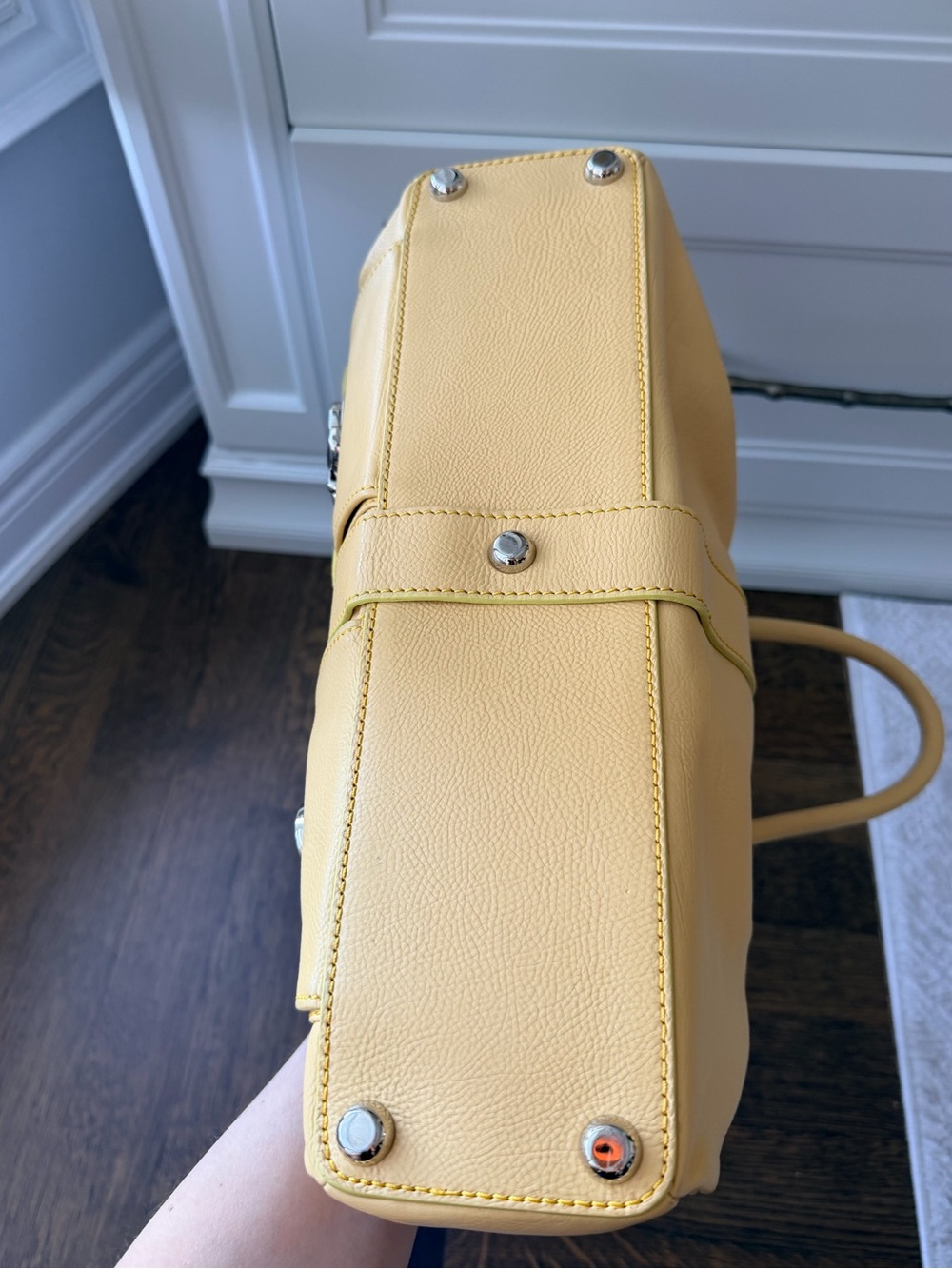 Y2K Vintage 2000’S MARC JACOBS Venetia Light Yellow Leather Purse Bag Made Italy - Picture 6 of 16